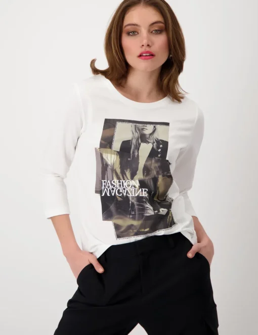 Monari t-shirts 808151 Offwhite Fashion