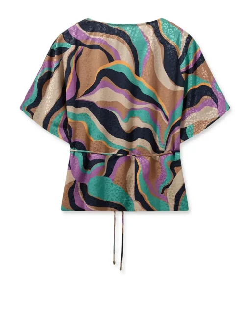 Mos Mosh blouse RIKA ONDA BLOUSE Aqua Discount