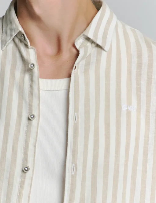 No Excess casual overhemd 27470224SN Wit/Beige Clearance
