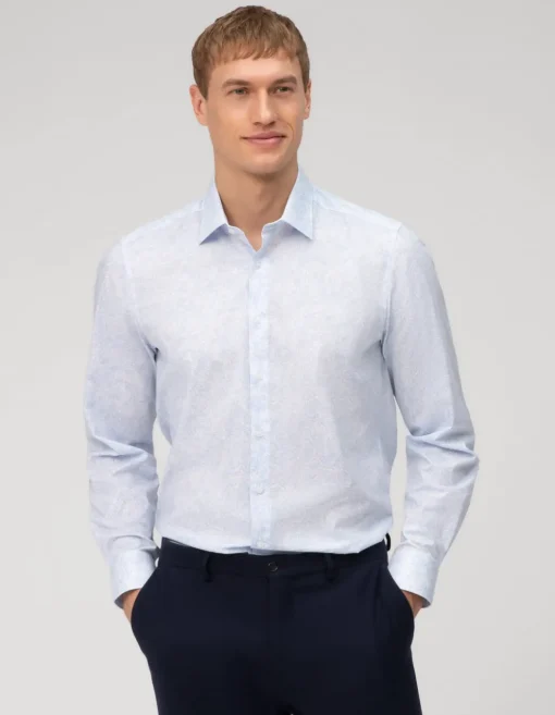 OLYMP business overhemd Body fit 208154 Blauw Clearance