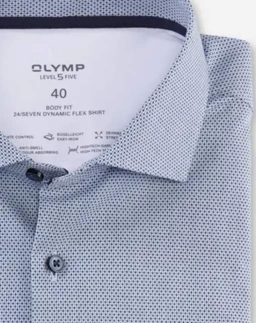 OLYMP business overhemd Body fit 209644 Blauw Clearance