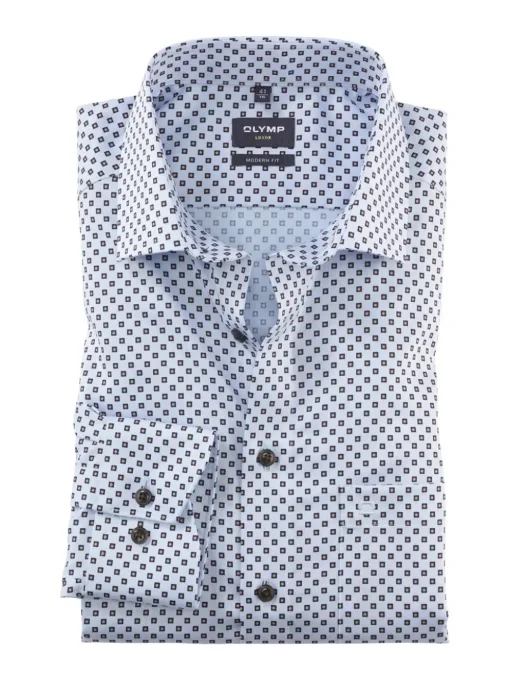 OLYMP business overhemd Modern Fit 130444 Bruin Sale