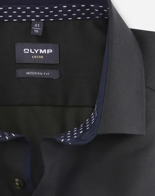 OLYMP business overhemd Modern Fit 126244 Olijf groen Discount