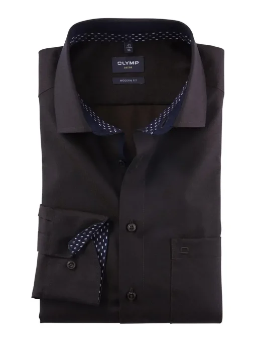 OLYMP business overhemd Modern Fit 126244 Bruin Clearance