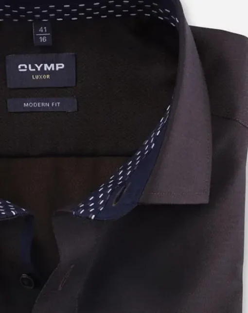 OLYMP business overhemd Modern Fit 126244 Bruin Clearance