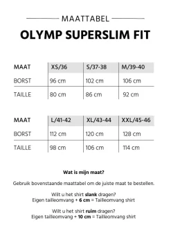 OLYMP business overhemd Super Slim Fit 251924 Blauw Fashion