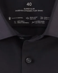 OLYMP business overhemd Super Slim Fit 252624 Zwart Clearance