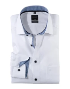 OLYMP extra lange mouw overhemd 074369 Wit Discount