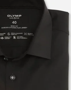 OLYMP jersey overhemd Body fit 200864 Zwart Discount