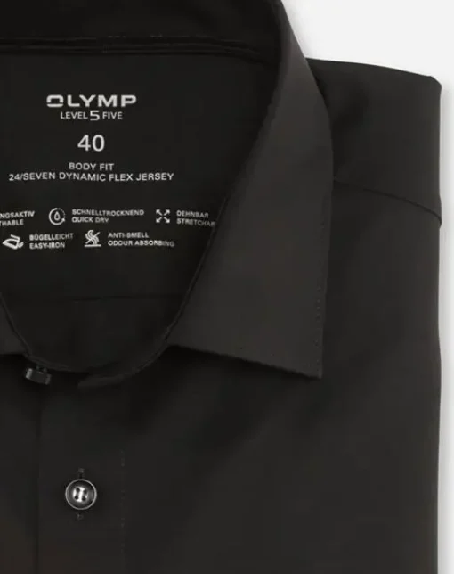 OLYMP jersey overhemd Body fit 200864 Zwart Discount