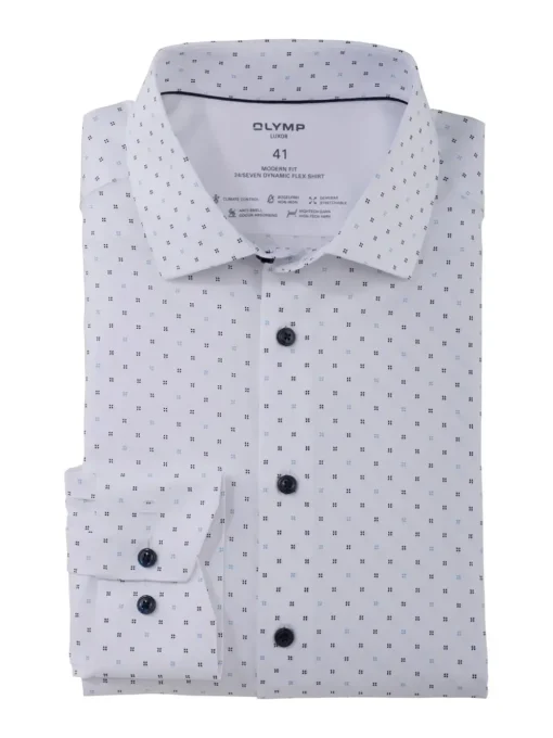 OLYMP jersey overhemd Modern Fit 125054 Blauw Clearance