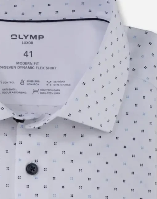 OLYMP jersey overhemd Modern Fit 125054 Blauw Clearance