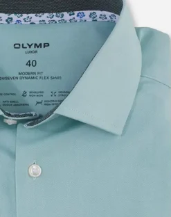 OLYMP jersey overhemd Modern Fit 124654 Groen Discount