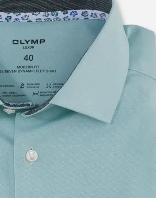 OLYMP jersey overhemd Modern Fit 124654 Groen Discount