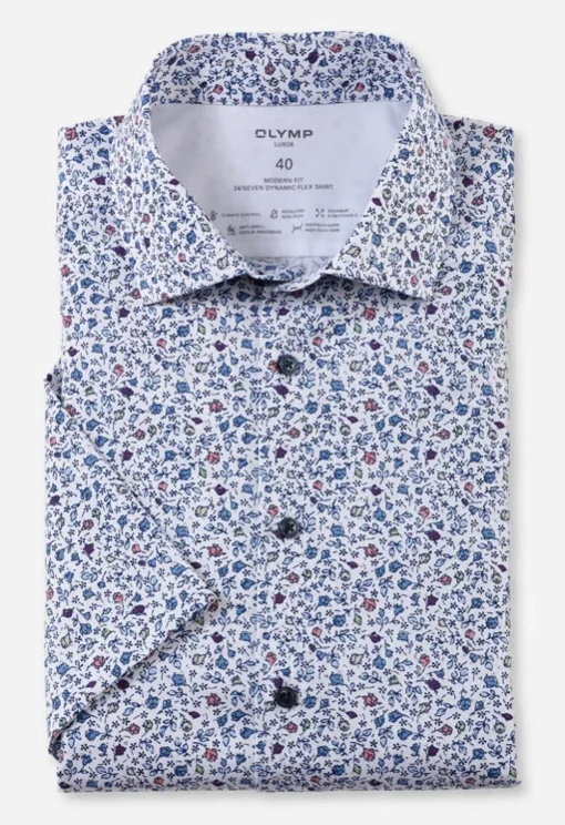 OLYMP jersey overhemd Modern Fit 128352 Blauw Hot