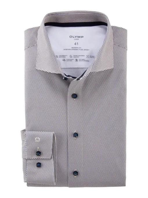 OLYMP jersey overhemd Modern Fit 121834 Naturel Outlet