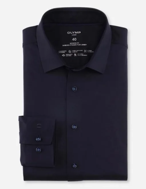 OLYMP jersey overhemd Modern Fit 120264 Marine Sale