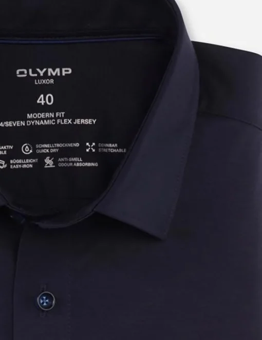 OLYMP jersey overhemd Modern Fit 120264 Marine Sale