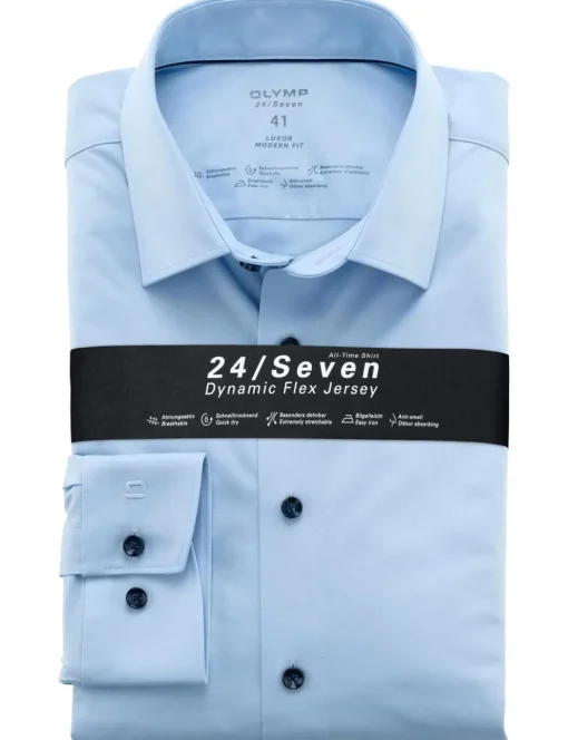 OLYMP jersey overhemd Modern Fit 120264 Hemels Blauw Fashion