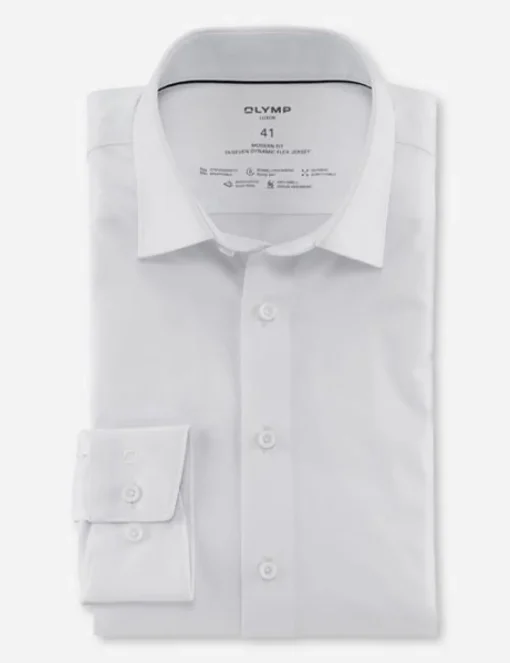 OLYMP jersey overhemd Modern Fit 120264 Wit New