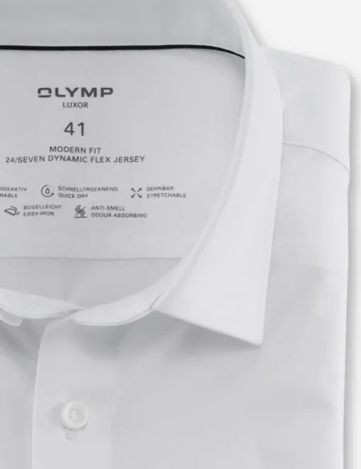 OLYMP jersey overhemd Modern Fit 120264 Wit New