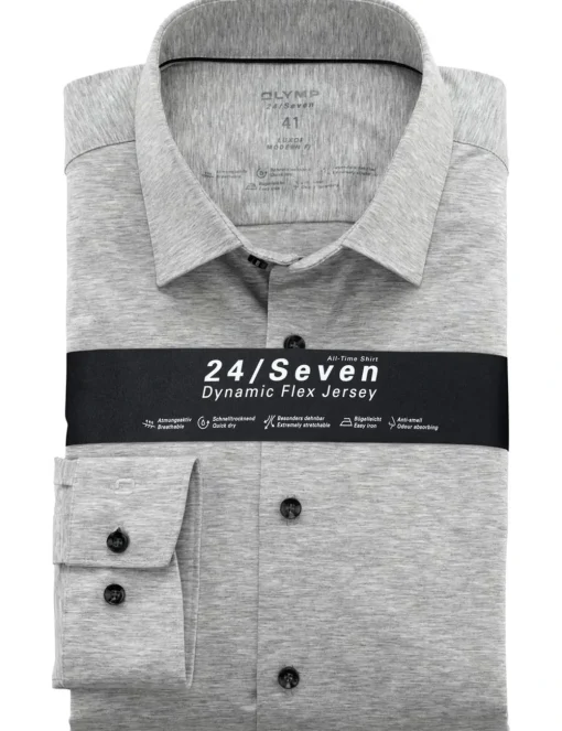 OLYMP jersey overhemd Modern Fit 120264 Grijs Best
