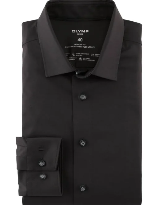 OLYMP jersey overhemd Modern Fit 120264 Zwart Best