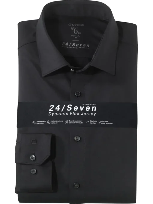 OLYMP jersey overhemd Super Slim Fit 251264 Zwart New