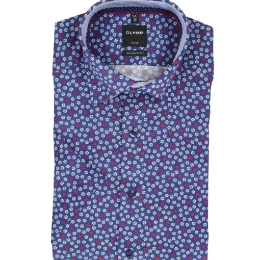 OLYMP overhemd Modern Fit 128432 Rood Discount