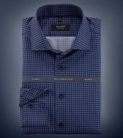 OLYMP SIGNATURE business overhemd Tailored Fit 853544 Donker Blauw Outlet