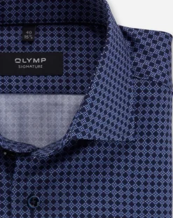 OLYMP SIGNATURE business overhemd Tailored Fit 853544 Donker Blauw Outlet