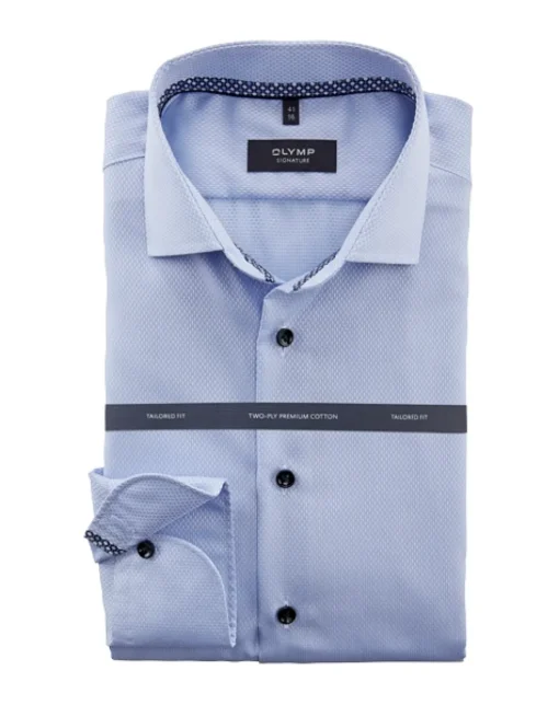 OLYMP SIGNATURE business overhemd Tailored Fit 850034 Blauw Sale
