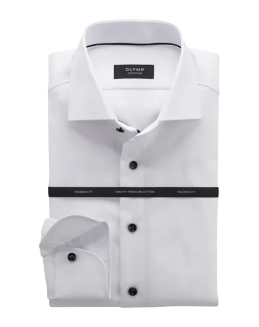 OLYMP SIGNATURE business overhemd Tailored Fit 851574 Wit Discount