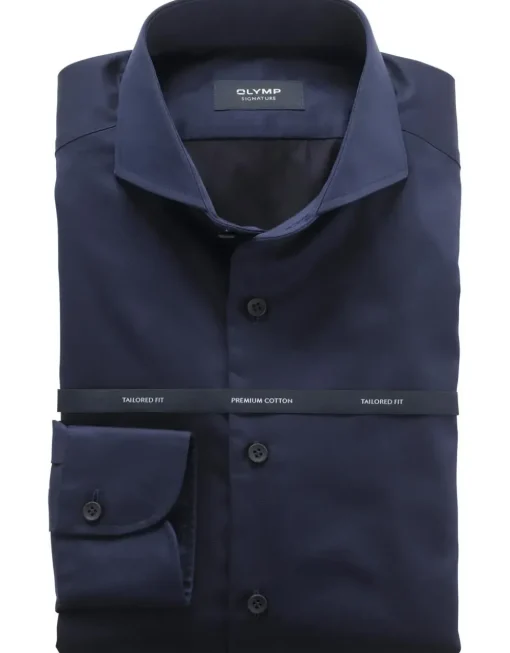 OLYMP SIGNATURE business overhemd Tailored Fit 851884 Donker Blauw Sale