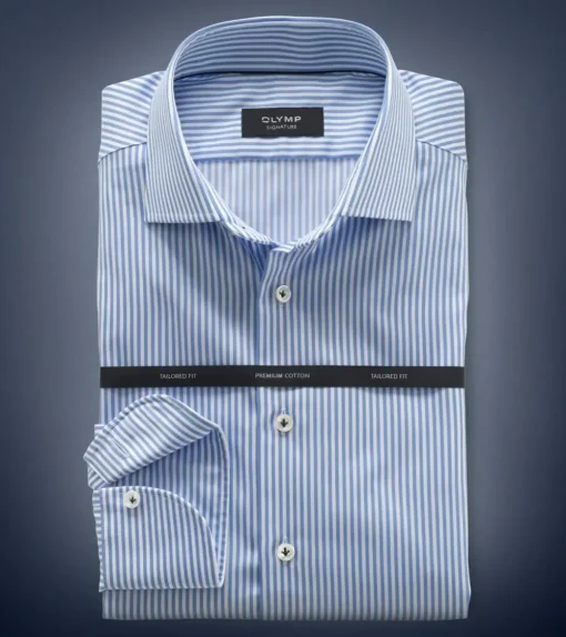 OLYMP SIGNATURE business overhemd Tailored Fit 853674 Blauw Clearance
