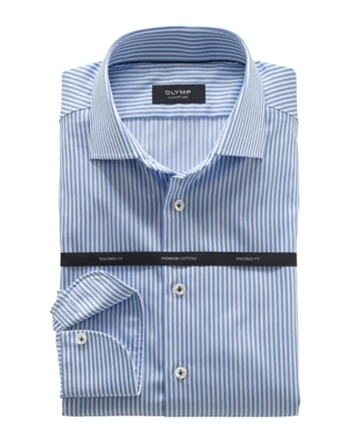 OLYMP SIGNATURE business overhemd Tailored Fit 853674 Blauw Clearance