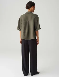 Opus blouse 10403413096344 Olijf groen Online