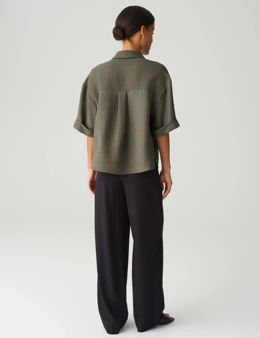 Opus blouse 10403413096344 Olijf groen Online