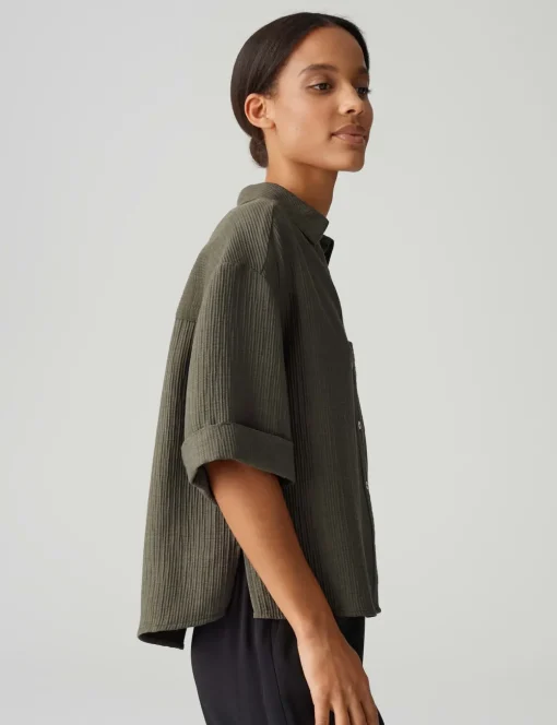 Opus blouse 10403413096344 Olijf groen Online
