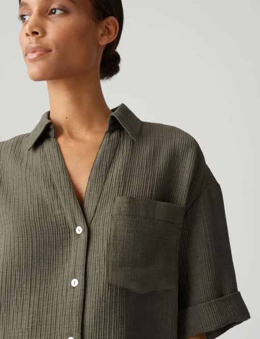 Opus blouse 10403413096344 Olijf groen Online