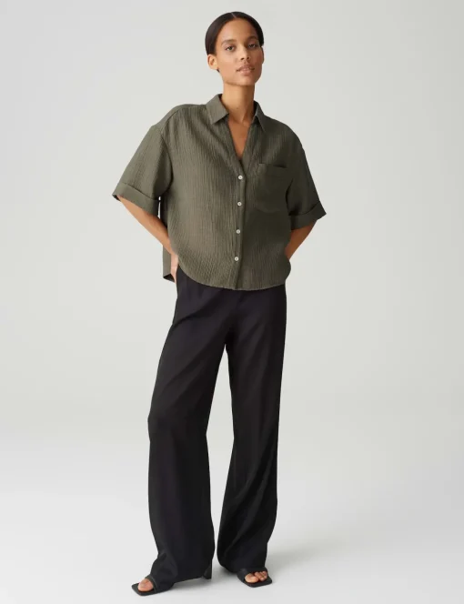 Opus blouse 10403413096344 Olijf groen Online