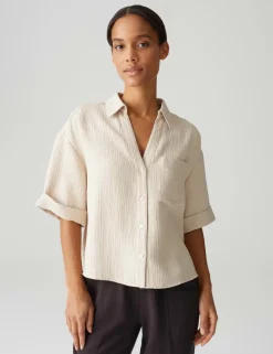 Opus blouse 10403413096344 Beige Discount