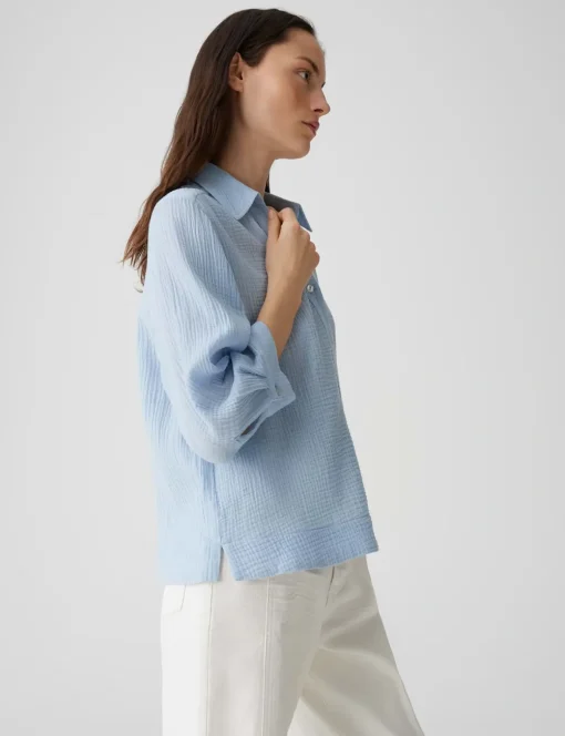 Opus blouse 10399510379100 Blauw Online