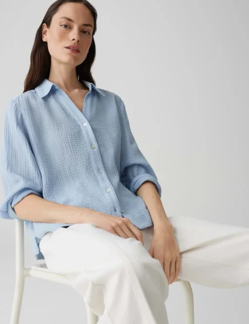 Opus blouse 10399510379100 Blauw Online