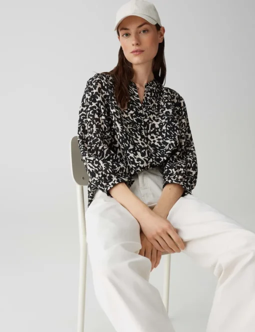 Opus blouse 10397513054100 Zwart Sale