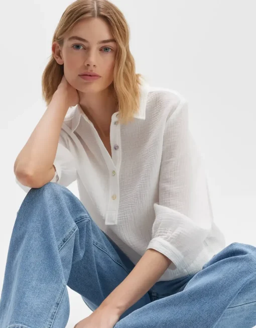 Opus blouse 10271310379100 Offwhite Online