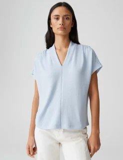 Opus t-shirts 10401212205100 Blauw Fashion