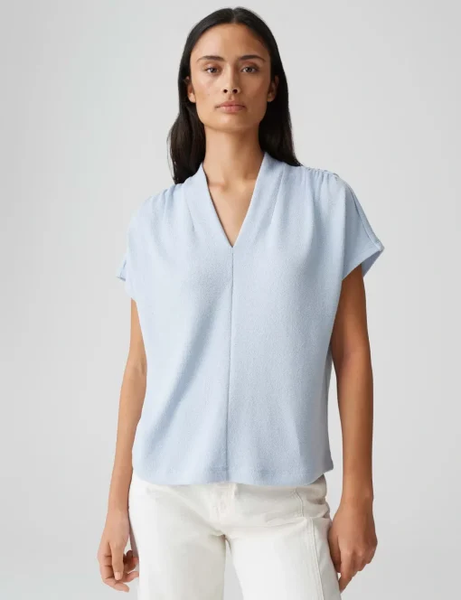 Opus t-shirts 10401212205100 Blauw Fashion
