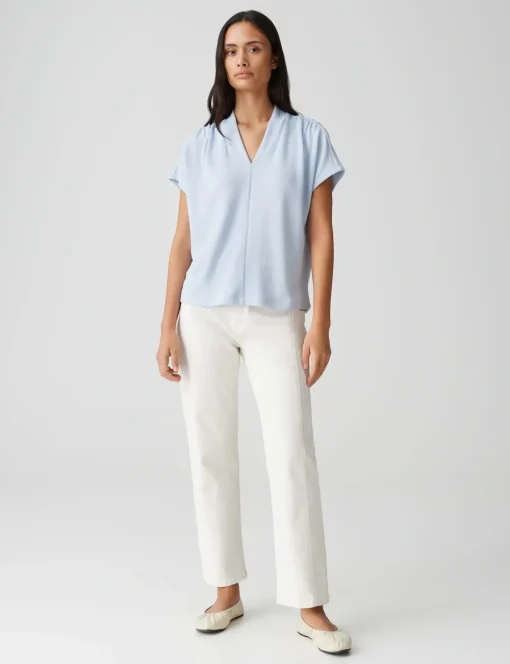 Opus t-shirts 10401212205100 Blauw Fashion