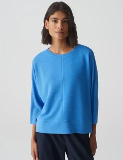 Opus t-shirts 10373611140100 Blauw Outlet